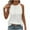 White, variant on MIUOWANP Sequin Tops for Women Sexy Fashion Womens Casual Solid Color Round Neck Sleeveless Tops Blouses Tank Black XL
