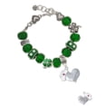 thumbnail image 2 of Delight Jewelry Silvertone Nurse's Prayer Heart - Lord Guide - Green Irish Luck Bead Charm Bracelet, 7.5", 2 of 4