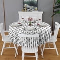 thumbnail image 2 of Black Bigfoot Pattern Round Tablecloth 60"x60",Wrinkle Wipeable Table Cloth for Kitchen Dining Room Picnic Patio Party, 2 of 6
