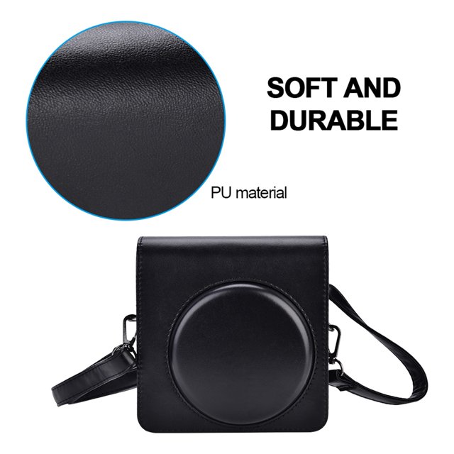 Bolso de hombro para cámara Jadeshay Funda protectora de Cuero PU para Fujifilm SQ 6 Color Negro