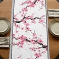 thumbnail image 5 of Table Runners 108 Inches Long Dress Scarves, Spring Pink Flowers Farmhouse Coffee/Dining/Kitchen Table Runner for Living Room, Botanical Peach Blossoms Floral 13x108 Inch, 5 of 9
