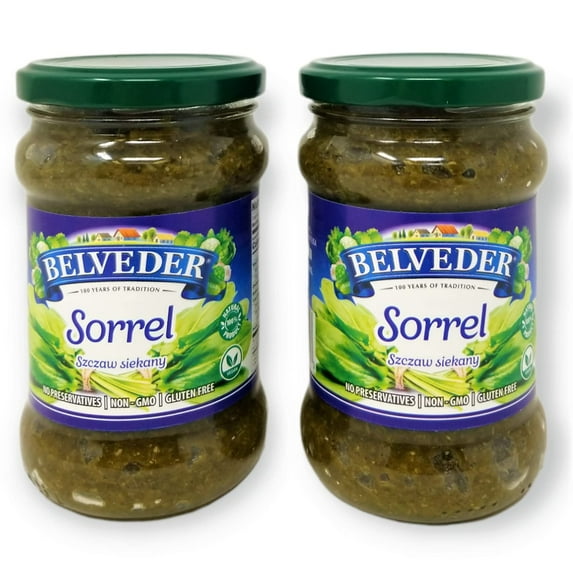 Belveder Chopped Pickled Sorrel 10.58 oz 300g, Vegan, Non-GMO, Gluten-Free Pack of 2