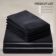 thumbnail image 3 of Black Duvet Cover Set King Size - Satin Fitted Sheet & Pillowcases, Cooling & Silky Comforter Cover Set, 3 of 4