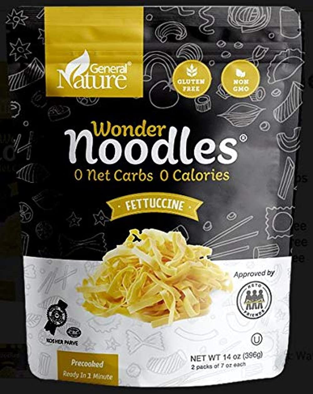 Wonder Noodles, Kosher, Vegan Friendly, Zero- Carb, Zero Calorie Noodles, Ready To Eat Pasta