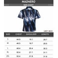 thumbnail image 6 of MADHERO Men's Hawaiian Shirts Casual Funny Print Short Sleeve Lapel Beach Shirts Black Blue Stripe Size m, 6 of 6