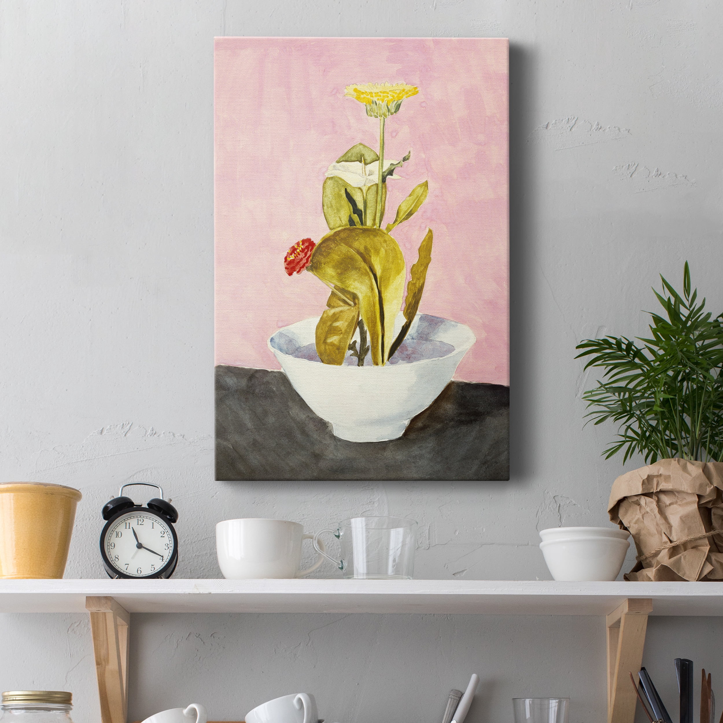 Bowl of Flowers Premium Gallery Wrapped Canvas - Ready to Hang - 12 x 18