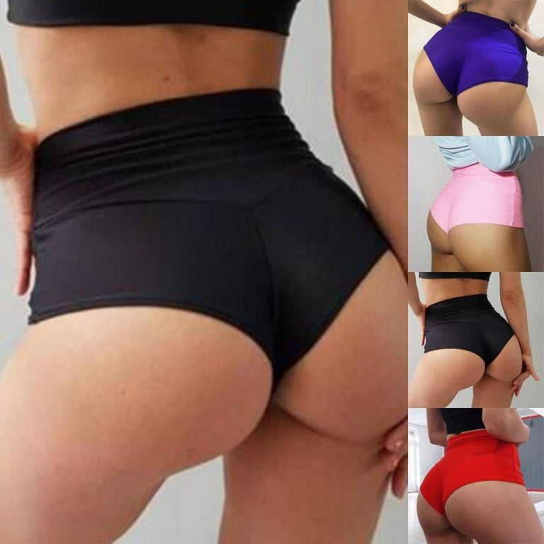 YIWEI Womens High Waist Yoga Shorts Gym Sports Fitness Booty Push