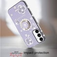 thumbnail image 4 of For Samsung A16 5G Splendid Glitter with Diamonds All Around Edges Ring Stand Case Cover - Purple, 4 of 4