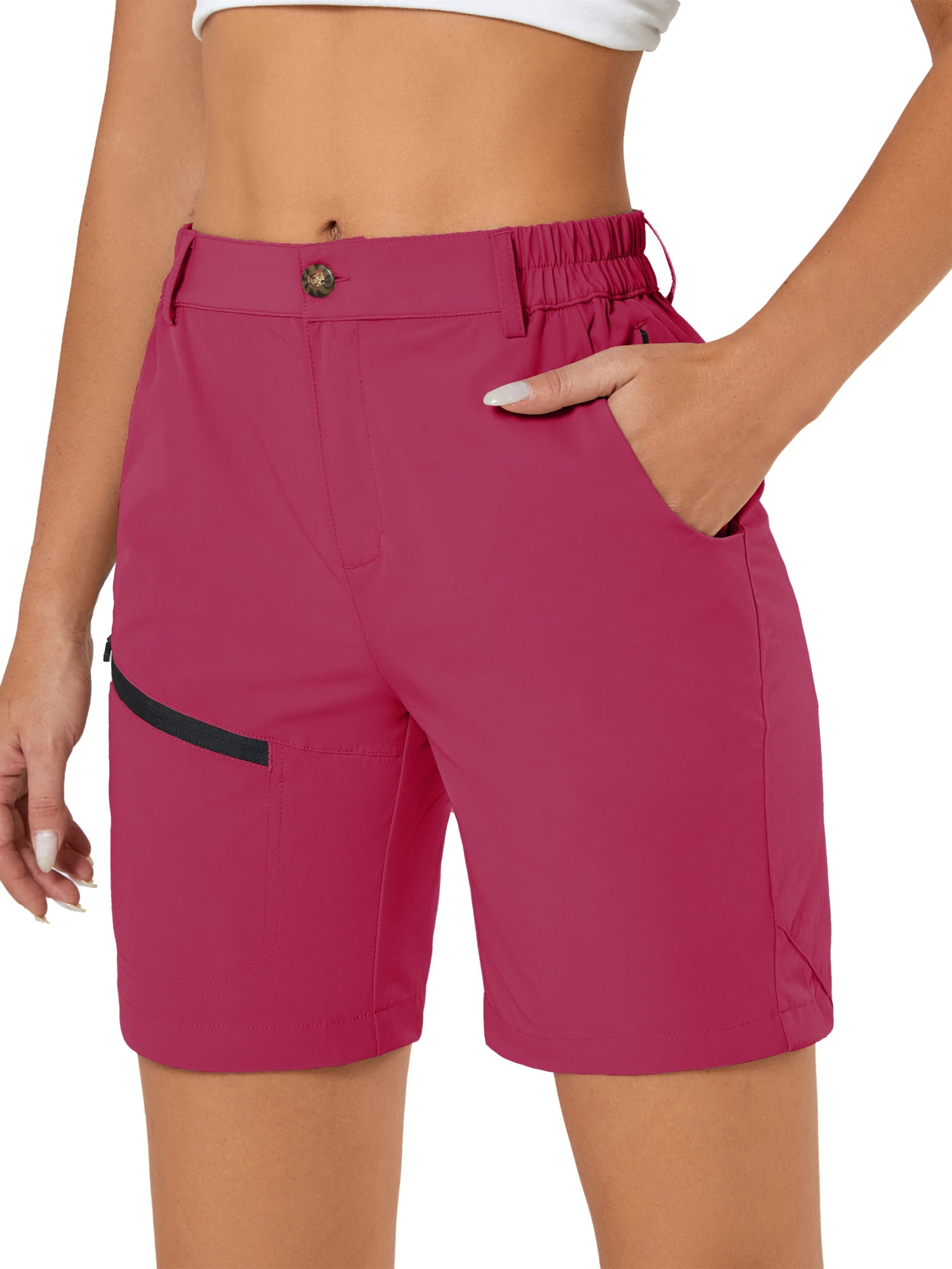 Pdbokew Women's Hiking Cargo Shorts Quick Dry Active Golf Shorts Summer