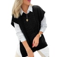 thumbnail image 4 of Asyoly Women's Winter Cable Knit Sweater Vest Crew Neck Sleeveless Knitted Jumper Trendy Pullover Tops, 4 of 5