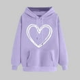 thumbnail image 2 of Erwazi Pullover Hoodies for Women, Valentines Heart Printed Graphic Hoodies for Teen Girls, Long Sleeve Hooded Sweatshirt, 2 of 5