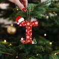 thumbnail image 5 of Dmlowu 26 Letter Christmas Ornaments with Santa Hat - Merry Christmas Tree Ornaments for Xmas Tree, Hanging Christmas Decorations for Holiday Party Decor, DIY Holiday Name Pendant, 5 of 6