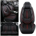 thumbnail image 2 of Maidao Housses de Siège Auto en Cuir Ensemble pour Infiniti pour Q45/QX4/Terrano 2005-2012 5 Sièges Compatible avec Coussin Gonflable Résistant à l'Eau Protège-Coussin avant Arrière avec Oreiller et Appuie-Tête Noir, 2 of 7