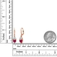 thumbnail image 3 of Gem Stone King 18K Rose Gold Plated Silver Red Created Ruby and Lab Grown Diamond Stud Earrings for Women | 2.66 Cttw | Gemstone July Birthstone | Heart Shape 6MM, 3 of 4
