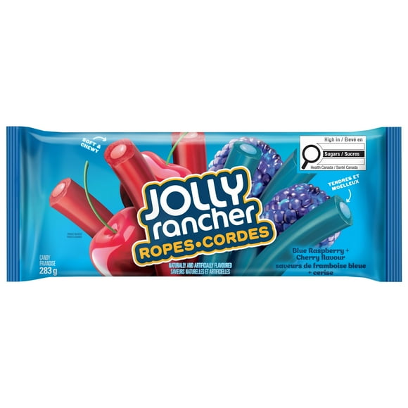 JOLLY RANCHER Ropes Blue Raspberry and Cherry, 283g, JR ROPES RASPBERRY & CHERRY