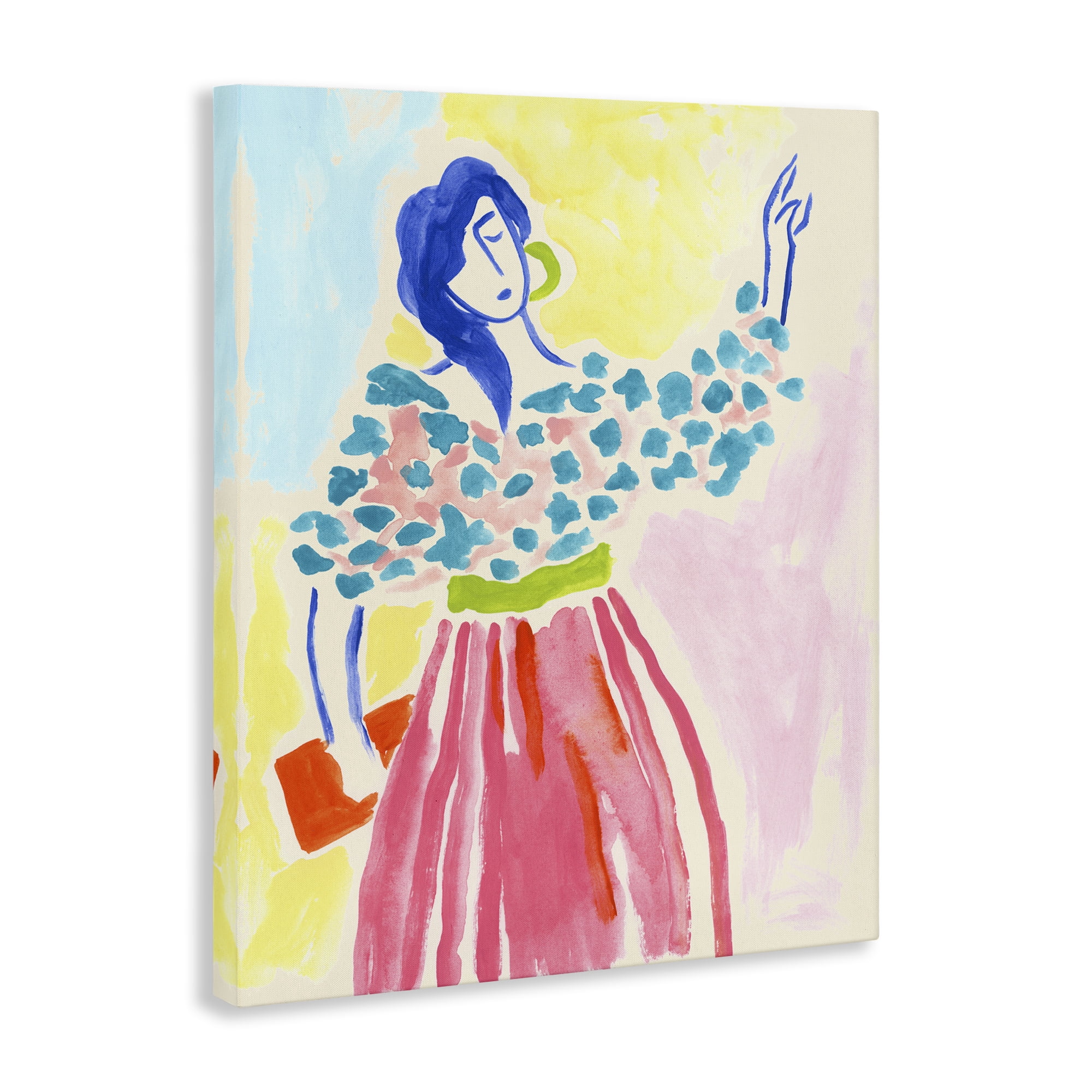 Stupell Industries Woman in Bold Dress People Painting Wrapped Canvas Art Print Wall Art, 24 x 30