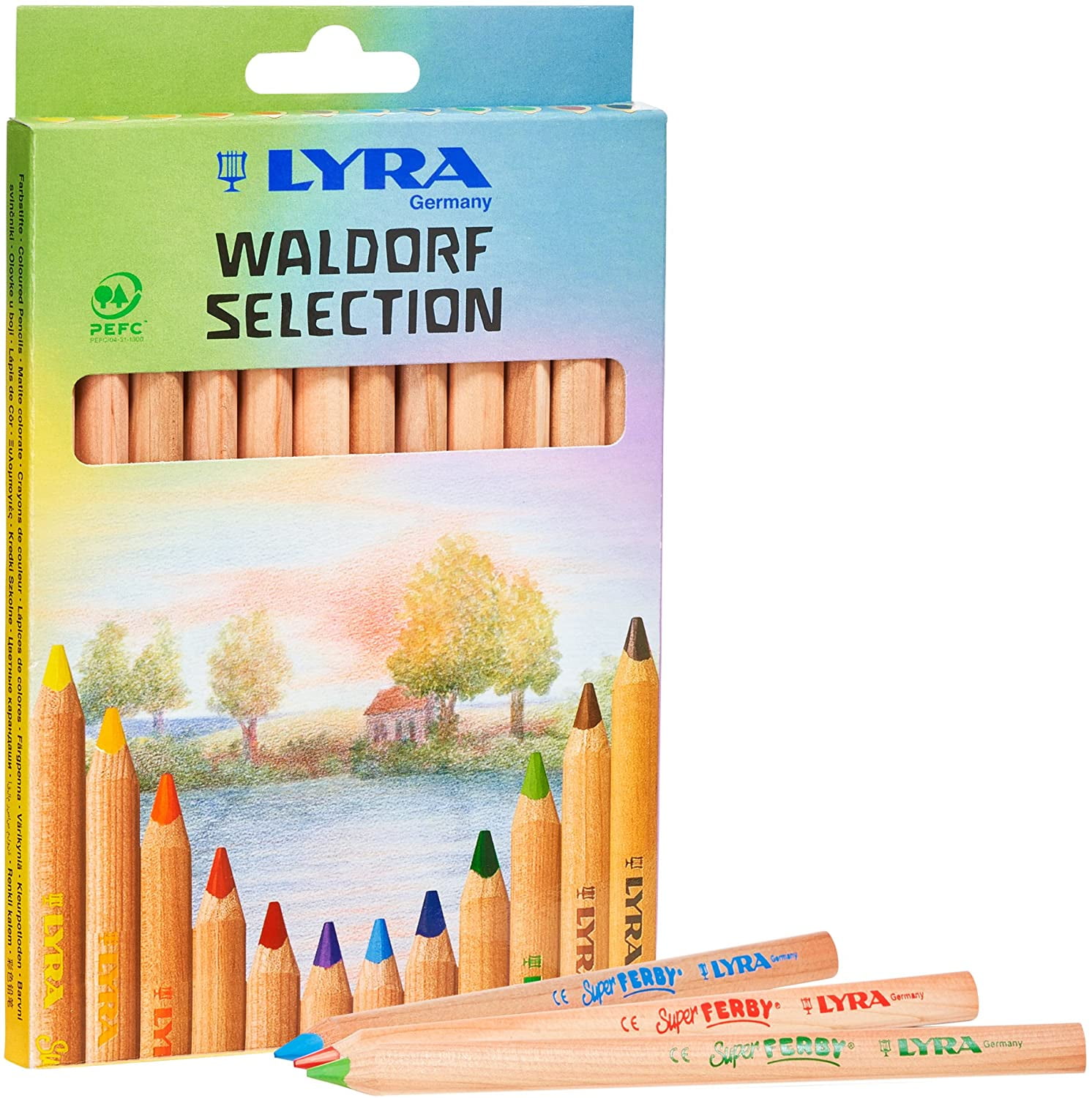 3721122 Assorted Metallic Colors 6.25mm Lead Core Set of 12 Pencils LYRA Super Ferby Giant Triangular Colored Pencil Lacquered 
