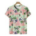 thumbnail image 6 of FAVIPT Tops for Women Plus Size Casual Dressy Summer 2025 Shirts Short Sleeve Crew Neck Tops Elegant Floral Print Tunic Tees Green,M, 6 of 6