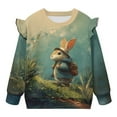 thumbnail image 6 of DISNIMO Rabbit Printed Sweatshirt for Girls Long Sleeve Pullover Tops Comfy Sweater Crewneck T-Shirts Fall Winter Clothes 2-3 Years, 6 of 7