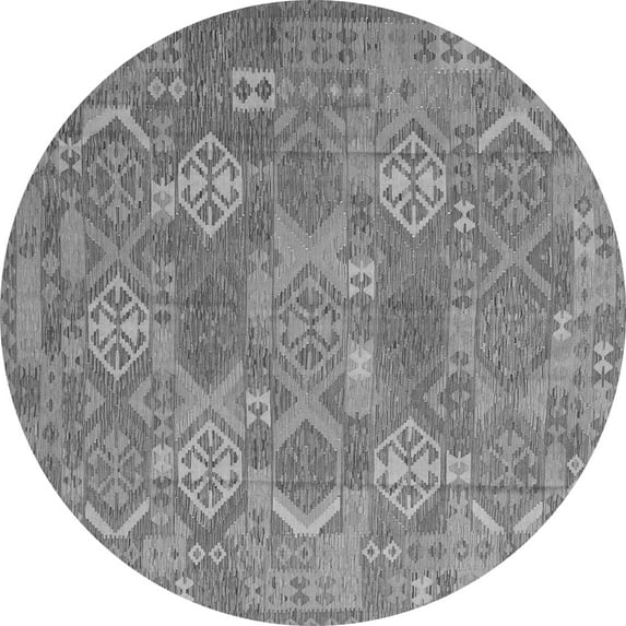 Ahgly Company Indoor Round Southwestern Gray Country Area Rugs, 3' Round