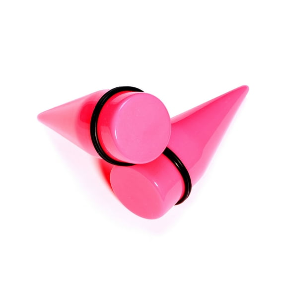 Body Candy Unisex Ear Gauges Stretching Kit Straight Tapers for Stretched Ears Pink Acrylic Taper Set 25mm