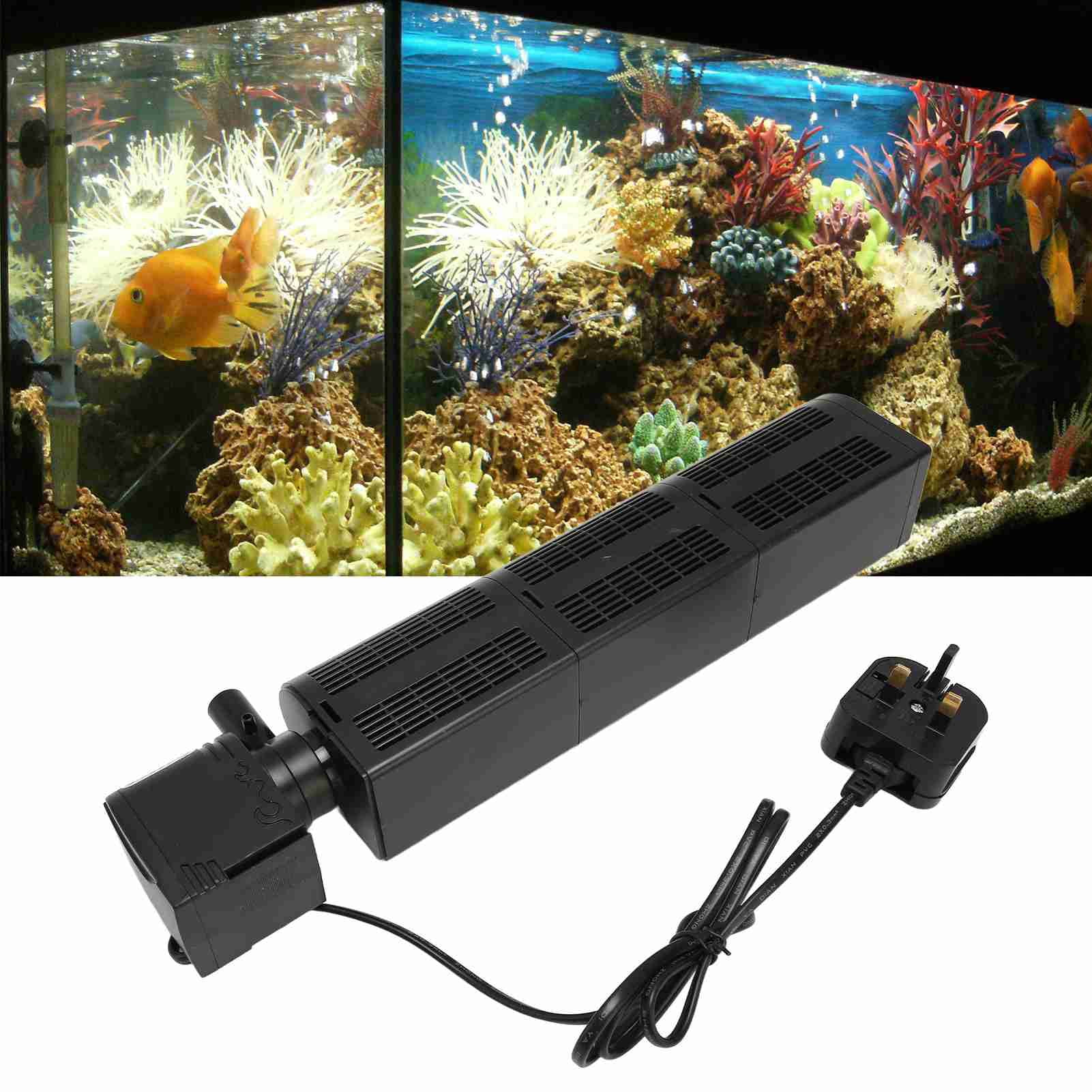 Riousery Premium 3-in-1 Aquarium Filter Submersible Internal Water Pump with Circulation Oxygenation and Multi-Stage Sponge for Fish Tanks (15.35 in / 39 cm)