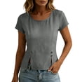 thumbnail image 3 of ByworldtasicNo Boundaries Casual Blouses for Women Short Sleeve Cute Tops Dressy Cute Trendy 2026 Basic T Shirt, 3 of 6
