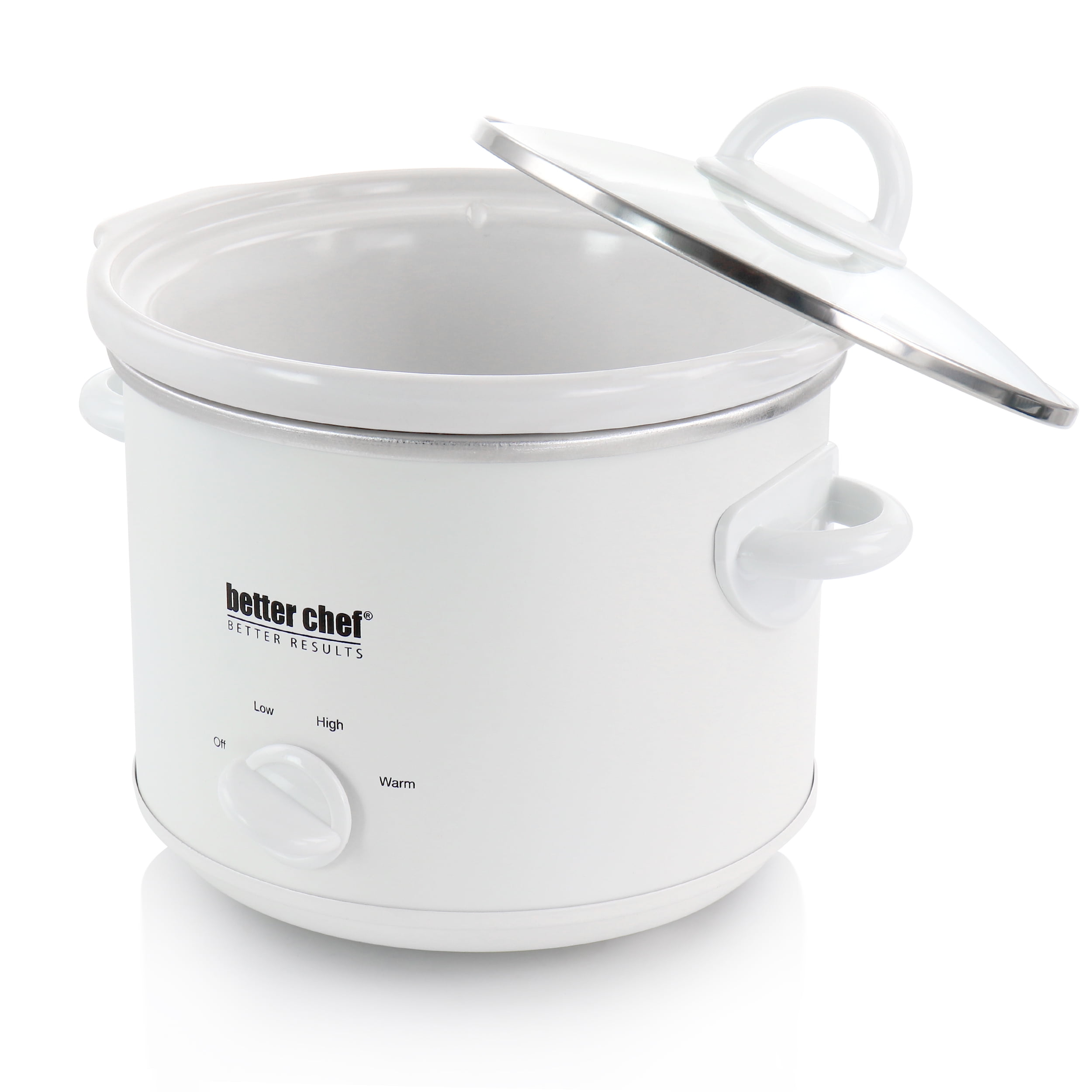 Better Chef 3 Quart Round Slow Cooker with Removable Stoneware Crock in  White