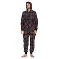 thumbnail image 2 of Ashford & Brooks Mens Flannel Hooded One Piece Pajama Union Jumpsuit, 2 of 5