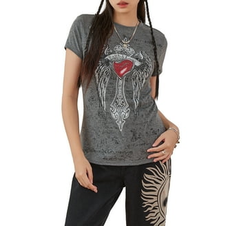 Women's Vintage Long Sleeve Lace Tops, Y2K V-Neck, Button Tee, 90s