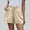 Apricot color, variant on Casual Linen Shorts For Women, Drawstring Elastic Waist Split Side Summer Line Comfy Lounge Short With Pocket White S