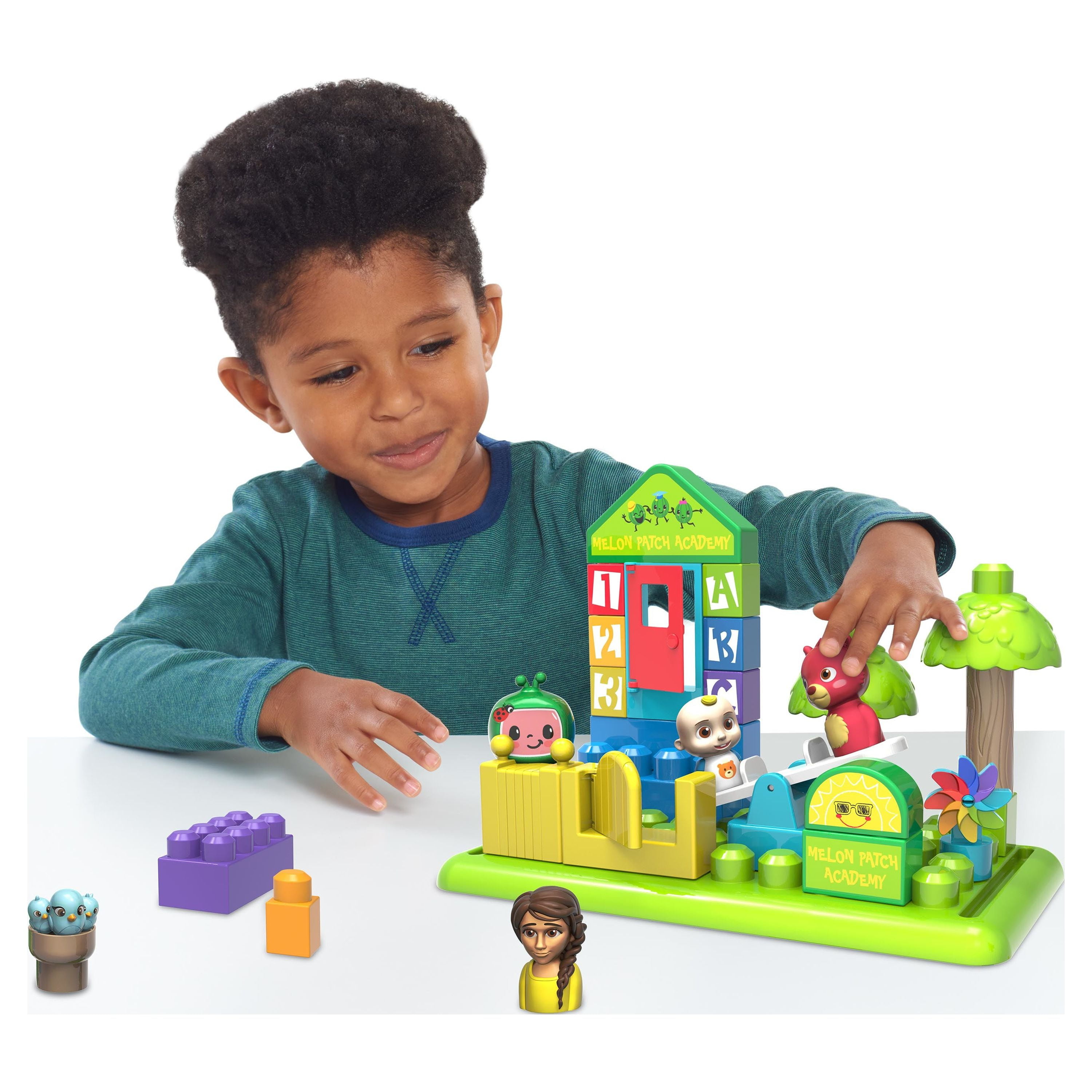 CoComelon Patch Academy, 53 Large Building Blocks Includes 6 Character Figures, Officially Licensed Kids Toys for Ages 18 Month, Gifts and Presents