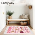 thumbnail image 3 of ODIKA 8'x10' Machine Washable Non-Slip Area Rug, Sweet Capybara Bakery Theme Indoor Dessert Shop Illustration Style High Traffic Rug with Pad, Pink, 723176, 3 of 8