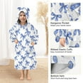 thumbnail image 3 of Wearable Blanket Hoodie for Kids Blue Bow Art Flannel Hooded Blanket with Pockets and Sleeves Suitable for Boys and Girls, 3 of 7