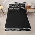 thumbnail image 4 of Homewish Death Moths Zipper Twin Comforter Sets with Fitted Sheet and 2 Pillowcases,Halloween Spooky Skull Zipper Bedding Set,Yellow Purple,Black Reversible,4pcs, 4 of 8