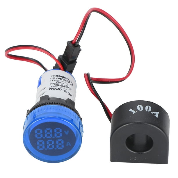 Voltmètre 3 en 1, ampèremètre à Hz, indicateur de tension numérique AC  60-500V 0-100A 20-75Hz