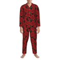 thumbnail image 3 of Disketp Rose Flowers for Pajamas Set Long Sleeve Sleepwear Mens Button Down Nightwear Pj Sets-X-Large, 3 of 7