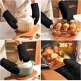 thumbnail image 6 of Oven Mitts, 2-Pack Kitchen Mittens, Heat Resistant Oven Gloves Non-Slip Kitchen Gloves for Oven, BBQ Gloves - Infill Cotton Cooking Gloves for Oven Grilling Cooking Baking, 6 of 8