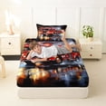 thumbnail image 4 of Erosebridal Boys Fire Engine Twin Sheet Sets, Truck Car Bedding, Black Red, 1 Flat Sheet, 1 Fitted Sheet and 1 Pillowcase, 4 of 5