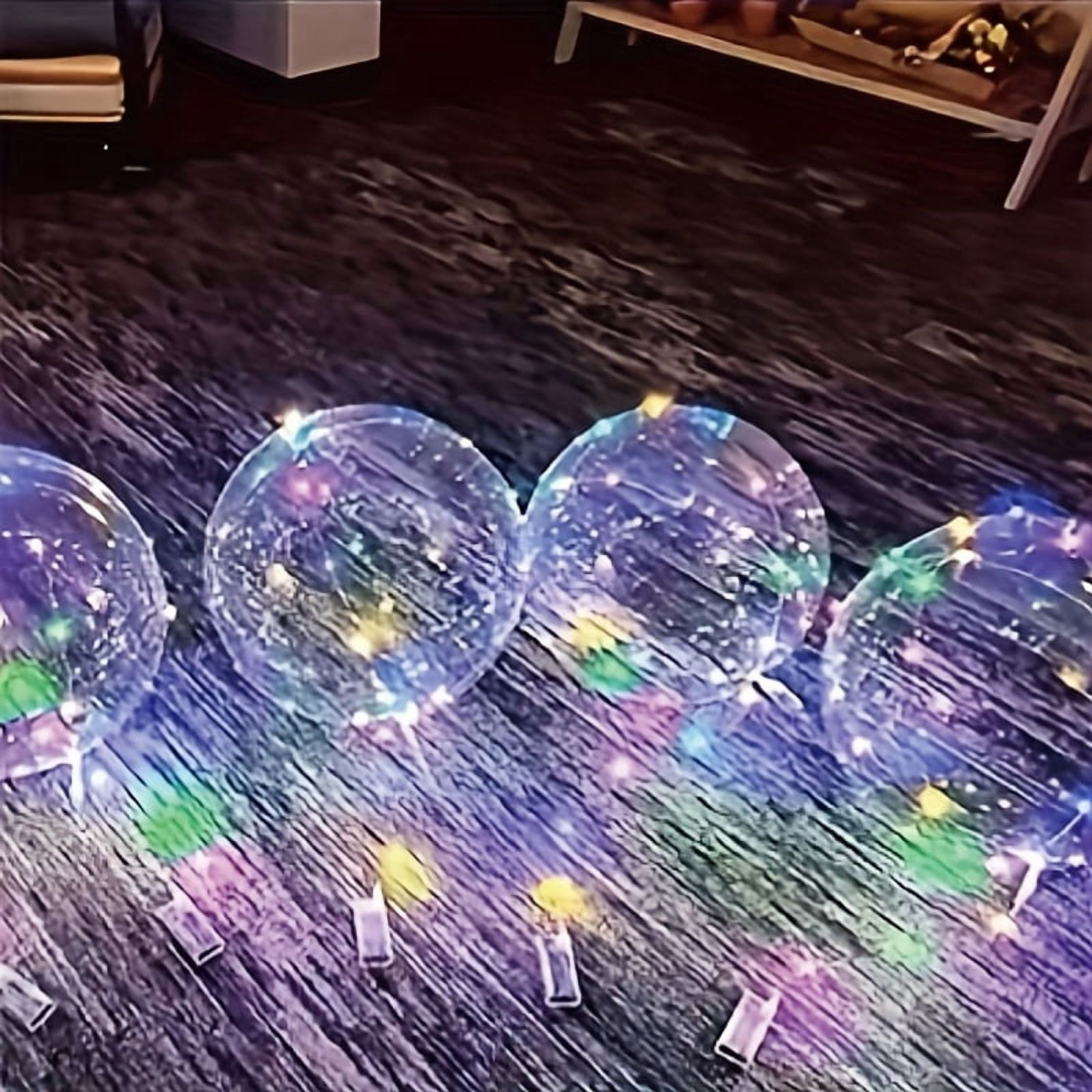 LED String Lights with 20 Bobo Balloons, 20in Transparent Balloons for Birthday Wedding Christmas Party Decor, Battery Powered