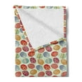 thumbnail image 2 of Easter Soft Flannel Fleece Throw Blanket, Traditional Eggs Painted with Flowers Vintage Composition on Green Leafy Branches, Cozy Plush for Indoor and Outdoor Use, 60" x 80", Multicolor, by Ambesonne, 2 of 5