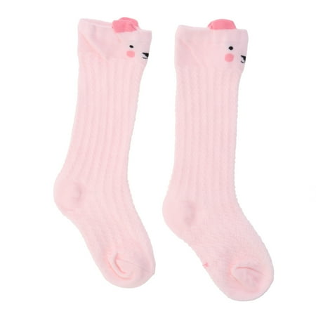 

NUOLUX Kid Socks Knee Breathable Cotton Mesh Long Stockings Cartoon Animal Socks for Kid Child Girl (Pink Cat Pattern M Size 1-3 Years Old Kid)
