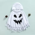 thumbnail image 4 of Gupgi Cape d'Halloween pour Enfants, Visage de Citrouille Blanc Imprimé, Cape à Capuche, 1-4 Ans, 4 of 7