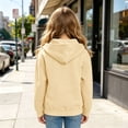 thumbnail image 7 of Gubotare Girls Zip Up Hoodie Kids Fashion Oversized Sweatshirt Jacket With Pockets Lightweight Preppy Sweatshirts 5-14 Years (Khaki, 4-5 Years), 7 of 7