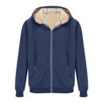 thumbnail image 5 of BXINGOHAI Fleece Hoodie for Men Warm Full Zip Sherpa Lined Sweatshirt Winter Jacket Today Blue,2XL, 5 of 6