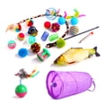 thumbnail image 1 of Hugtrwg Juego 23 Uds. Palos Plumas Bolas Pescado Menta para Ratones Falsos Túnel Cueva Juguete para Gatos, 1 of 9