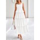thumbnail image 5 of Vestido PRETTYGARDEN para mujer 2025, verano, sin mangas, midi, blanco, 5 of 9