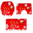 thumbnail image 1 of 3PCS Bath Rug Set Snowman Snowflake Print Decorative Toilet Rug Toilet Lid Cover for Christmas, 1 of 8