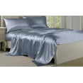 thumbnail image 3 of Belles & Whistles Satin Charmeuse Silky Sheet Set, Silver, King, 3 of 6