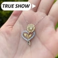 thumbnail image 2 of Flydeer Necklaces for Women 925 Sterling Silver Sunflower Heart Pendant Necklace Yellow 5A CZ Anniversary Jewelry Gifts for Women, 2 of 7